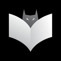abstract bat and book logo design vector icon symbol illustration