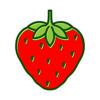 diseño de ilustración de icono de vector de símbolo de logotipo de fresa de fruta fresca roja abstracta