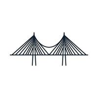 puente línea futurista contorno logo vector icono diseño