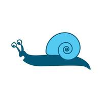 snail or slug line art outline blue logo vector icon illustration design