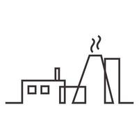 continuous lines building factories logo vector icon illustration design