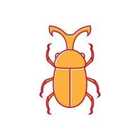 animal insecto naranja escarabajo diseño de logotipo vector icono símbolo ilustración