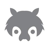 cabeza cara animal gris bosque animal logo símbolo icono vector gráfico diseño ilustración idea creativo