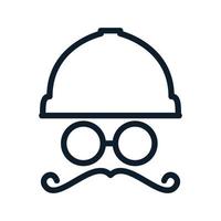 masculine construction workers line  logo vector icon illustration