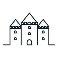 diseño de ilustración de icono de vector de logotipo de construcción de castillo de línea de contorno