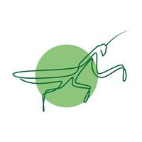 líneas verdes colorido mantis logotipo símbolo vector icono ilustración diseño gráfico