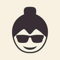 sumo con gafas de sol logotipo símbolo icono vector diseño gráfico ilustración idea creativa