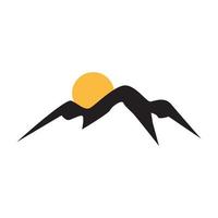 silhouette hill or mountain with sunset logo vector symbol icon design graphic illustration