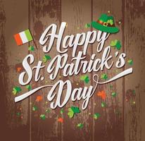 Saint Patrick s day background on wooden texture vector