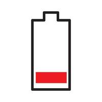 simple battery with red low logo design vector graphic symbol icon sign illustration creative idea