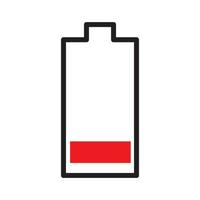 simple battery with red low logo design vector graphic symbol icon sign illustration creative idea