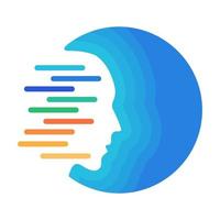 personas o cabeza humana abstracta con tecnología conectar logotipo símbolo icono vector diseño gráfico