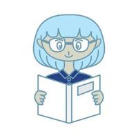 hermosa mujer o niña o hija o mujer o mamá leer libro ilustración vectorial vector