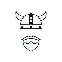 cool viking head line  logo vector icon design