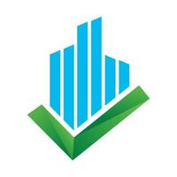 building  with checklist mark abstract logo vector icon illustration design