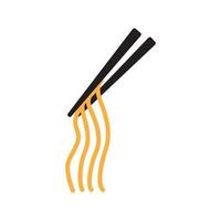 noodles and chopsticks simple logo design vector icon symbol illustration