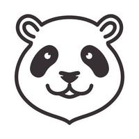 líneas lindo cabeza panda hipster logo vector icono ilustración diseño
