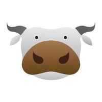 animal cartoon cute head cow abstract logo vector symbol icon design illustration