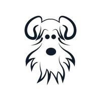Shih Tzu dog face cute logo design cartoon vector