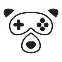 animal head with game pad button logo symbol icon vector graphic design illustration idea creative