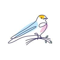 pájaro canario línea colorido abstracto logotipo símbolo icono vector diseño gráfico