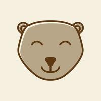 lindo cabeza oso sonrisa logo símbolo icono vector diseño gráfico