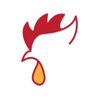 diseño de ilustración de vector de logotipo abstracto de línea moderna de cabeza de gallo o gallo