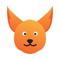 animal cute cartoon head cat dog forest orange logo vector symbol icon design illustration