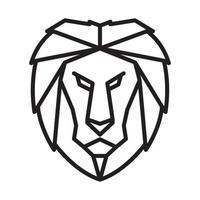 geometric modern lines head lion logo symbol icon vector graphic design illustration