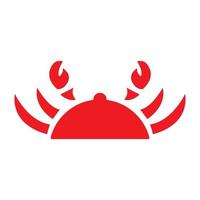 red crab modern movable food cover logo vector icon illustration design