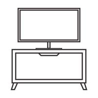 minimalist table with television lines logo vector symbol icon design illustration