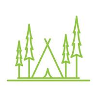 tree with camp line outdoor logo vector icon symbol graphic design illustration