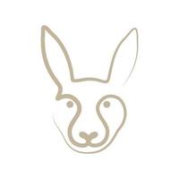 continuous line face head rabbit logo symbol icon vector graphic design illustration idea creative