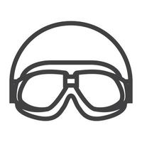 Casco antiguo con líneas de gafas de sol símbolo del logotipo icono vectorial ilustración diseño gráfico vector