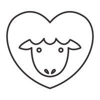 lines sheep love logo vector symbol icon design graphic illustration