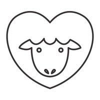 lines sheep love logo vector symbol icon design graphic illustration