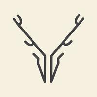 unique line art deer head logo vector icon symbol graphic design illustration