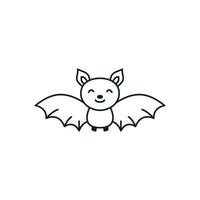 bat kids smile happy line logo icon vector illustration