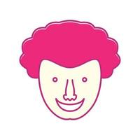 cute cartoon man head smile happy pink  logo vector icon illustration design