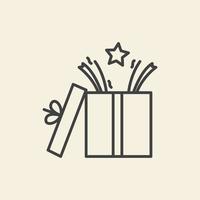 box gift birthday surprise lines logo vector icon symbol graphic design illustration
