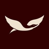 pájaro mosca ganso espacio negativo logotipo símbolo icono vector gráfico diseño ilustración idea creativo