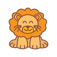 lion stand cute  smile cartoon logo icon vector illustration
