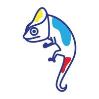 líneas coloridas abstractas camaleón logo logo símbolo vector icono ilustración diseño gráfico