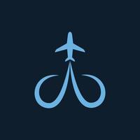 airplane start fly modern unique logo icon vector illustration design