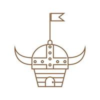 diseño de logotipo de jaula de pájaro vikingo símbolo gráfico vectorial icono signo ilustración idea creativa vector