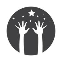 negative space hand kids with star logo symbol icon vector graphic design illustration idea creative