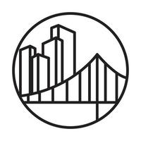 líneas gran puente logo símbolo vector icono ilustración diseño gráfico
