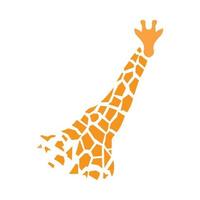 orange head animal long giraffe logo vector symbol icon design illustration