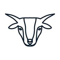 animal goat head line minimalist logo design icon vector