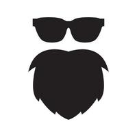 cara de anciano con barba y gafas de sol logo símbolo icono vector diseño gráfico